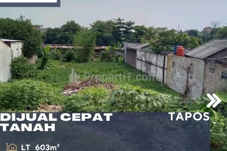 Dijual Cepat Tanah Posisi Sangat Strategis Dekat Tol Jagorawi - Cijago di Tapos Depok