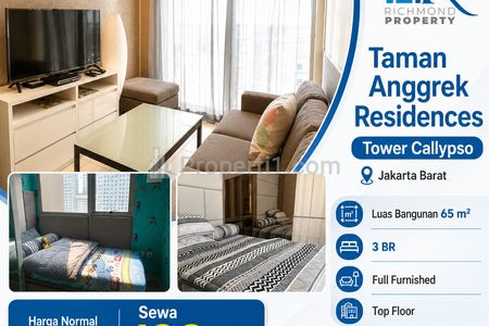 Sewa Cepat Apartemen Taman Anggrek Residence 3BR Furnished Siap Huni di Jakarta Barat