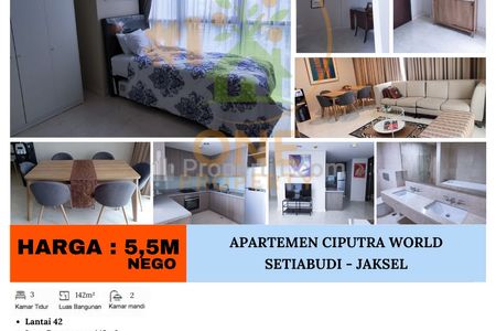 Dijual Apartment Ciputra World 2, Jakarta Selatan - 3 BR Furnished