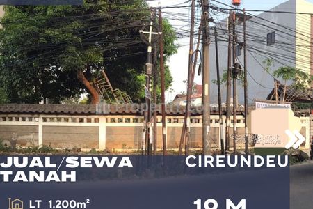 Dijual Disewakan Tanah Lokasi Sangat Strategis Samping Jalan Raya Utama Cireundeu Raya Tangerang Selatan
