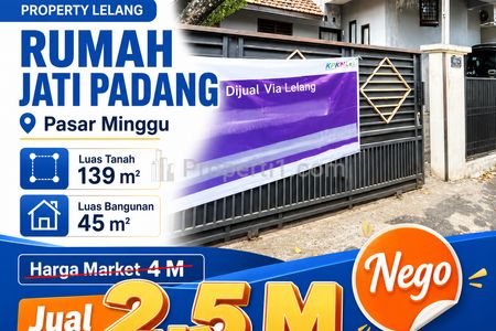 Dipasarkan Tanah Strategis Bonus Bangunan di Jati Padang, Pasar Minggu, Jakarta Selatan - Lelang BU Hemat 400 Juta!