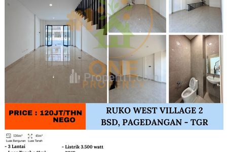 Disewakan Ruko West Village 2 BSD, Pagedangan - Tangerang