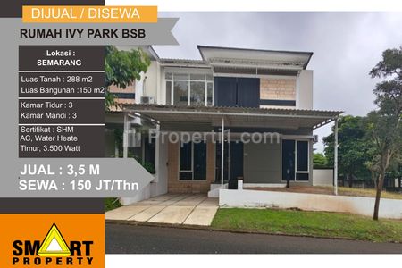 Jual Rumah Hadap Timur di Citraland BSB Cluster Ivy Park, Dekat Danau BSB, Mall Up Town, Semarang