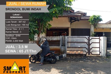 Jual Rumah Hadap Utara di Srondol Bumi Indah Banyumanik Semarang