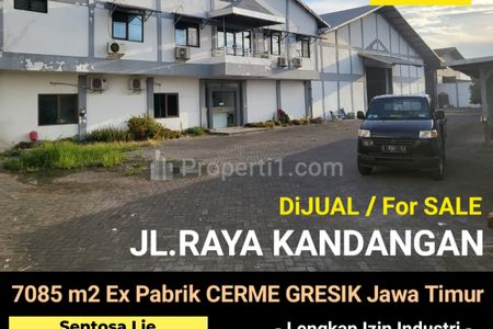 Dijual Ex Pabrik Furniture 7085 m2 - Nol Jalan Raya Kandangan, Cerme, Gresik, Jawa Timur - Akses Kontainer 40 Feet - Nol Jalan Raya