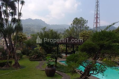 Jual Cepat Villa Cantik 5 Kamar Tidur View Gunung di Puncak Bogor - Akses Jalan Raya Tapi Tenang, Pool, Taman Besar & Bagus
