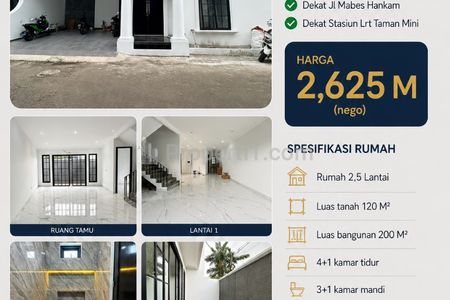 Dijual Rumah American Classic di Cipayung, Jakarta Timur