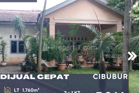 Dijual Rumah Halaman Luas dan Asri Area Cibubur Bekasi