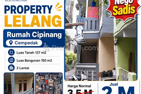 Dipasarkan Rumah Lelang Cipinang Cempedak Jatinegara Jakarta Timur - Luas 150m2 Strategis dan Siap Huni