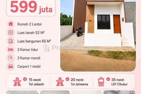 Dijual Rumah Scandinavian Modern Akses 10 Menit ke Tol Jatiasih, Kota Bekasi