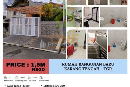 Dijual Rumah Bangunan Baru, Rapi, Nyaman di Karang Tengah, Tangerang