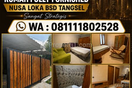 Dijual Rumah Siap Huni BSD CITY Serpong Tangerang Selatan, SHM Full Furnished LT90 LB118 Sangat Strategis Dekat AEON Mall BSD