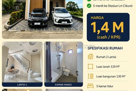 Dijual Rumah Hook Akses Dekat Stasiun LRT Cikunir, Bekasi Selatan