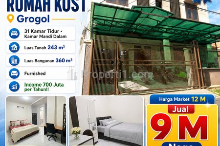 Jarang Ada! Jual Rumah Kost 31 Kamar Grogol Dekat Kampus & Mall Jakarta Barat Cashflow Stabil Tiap Bulan – Siap Panen Income!