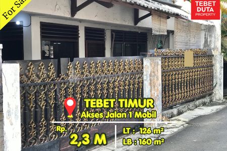 Dijual Rumah di Tebet Timur, Jakarta Selatan - Lokasi Strategis Nyaman Jalan 1 Mobil