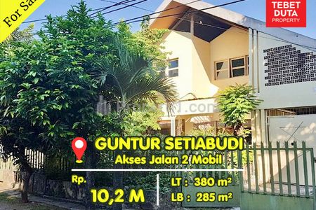 Dijual Rumah Guntur Setiabudi Jakarta Selatan Hitung Tanah, Lokasi Sangat Strategis, Nyaman Jalan 2 Mobil