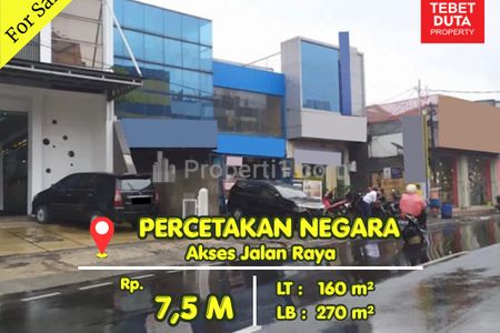 Jual Cepat Ruko di Percetakan Negara Jakarta Pusat, Lokasi Strategis Jalan Raya