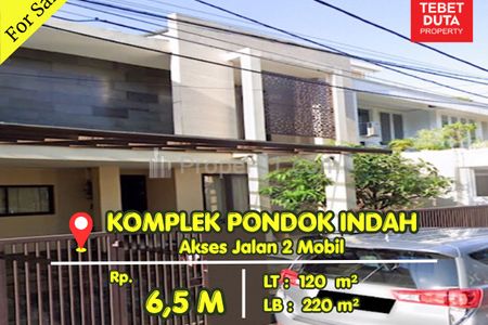 Dijual Rumah Minimalis Komplek Pondok Indah Jakarta Selatan, Lokasi Premium Depan Taman Akses 2 Mobil
