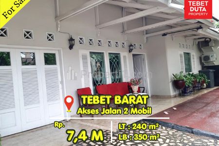 Dijual Rumah 2 Lantai Lokasi Strategis Jalan 2 Mobil Daerah Tebet Barat, Jakarta Selatan