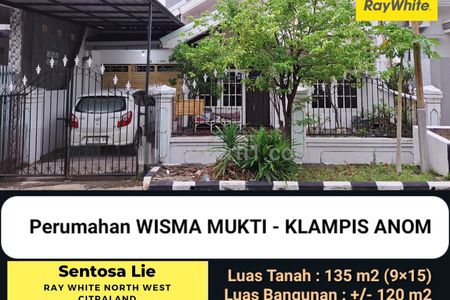 Dijual Rumah Wisma Mukti, Klampis Anom, Surabaya Timur, Dekat Raya Merr, Galaxy Mall - Surat SHM - 1 Miliaran
