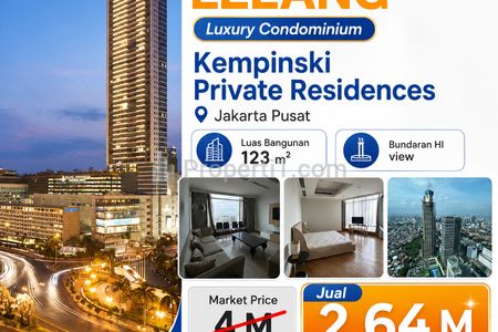 Dipasarkan Apartemen Elit 2BR 123 m² View Bundaran HI di Kempinski Private Residences