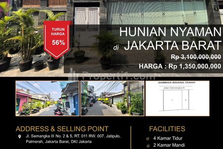 Dijual Rumah Strategis di Palmerah, Jakarta Barat, di Bawah Harga Pasar Modal Masuk Tajam, Potensi Besar!