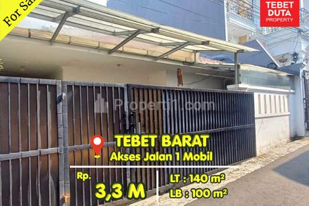 Dijual Rumah Siap Huni Lokasi Strategis di Tebet Barat Jakarta Selatan - Jalan 1 Mobil