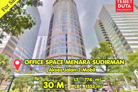 Dijual Office Space Menara Sudirman Luas 436m2 Lokasi SCBD Senayan Jakarta Selatan