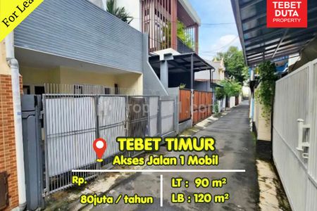 Disewakan Rumah Tebet Timur Jakarta Selatan Siap Huni Nyaman Jalan 1 Mobil