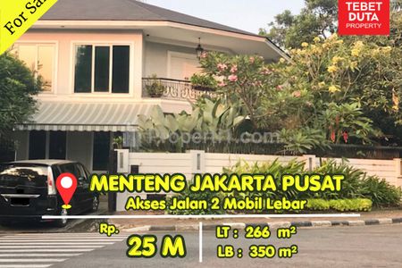 Dijual Rumah Nyaman di Menteng Jakarta Pusat, Jalan Lebar, Lokasi Prime Area Dekat Taman Suropati