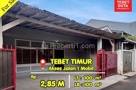 Dijual Rumah Siap Huni Lokasi Strategis Jalan 1 Mobil di Tebet Timur, Jakarta Selatan