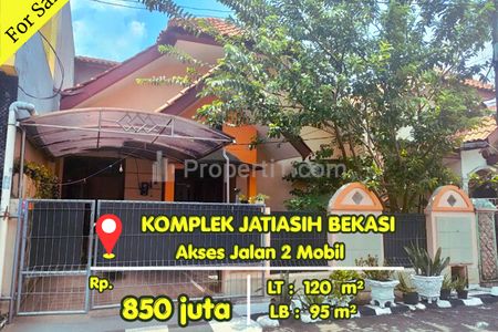 Dijual Rumah Jatiasih Bekasi, Dalam Komplek Lokasi Strategis Nyaman Jalan 2 Mobil