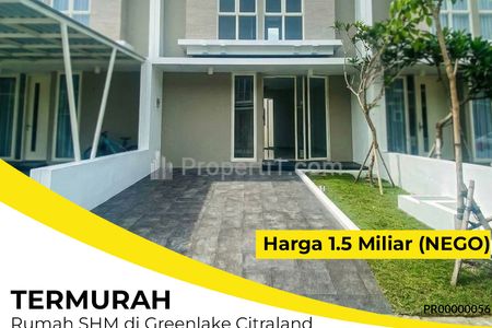 Rumah Dijual di Greenlake Citraland Surabaya Barat, Termurah di Kelasnya