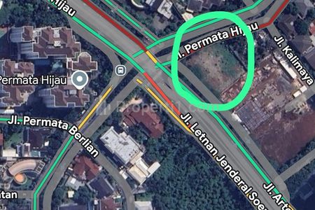 Jual Tanah Huk SHM Strategis Zona Komersil Luas 2333m2 di Raya Permata Hijau, Kebayoran Lama, Jakarta Selatan