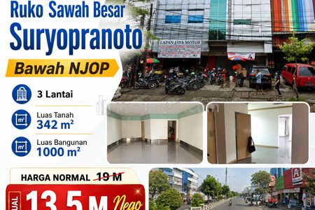 Dijual / Disewakan Ruko Ex-Bank Sawah Besar 3 Lantai (LT 342 m²) — Prime & Below Market!