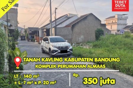 Dijual Tanah Kavling di Komplek Almaas Sukamukti Bandung Jalan 2 Mobil