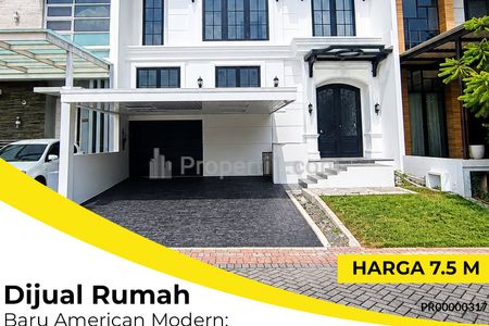 Rumah Dijual The Mansion Pakuwon Indah Surabaya Barat American Modern Premium