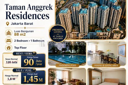 Sewa Apartemen Taman Anggrek Condominium - 2 BR Furnish - di Bawah Harga Pasar dengan Potensi Sewa Tinggi