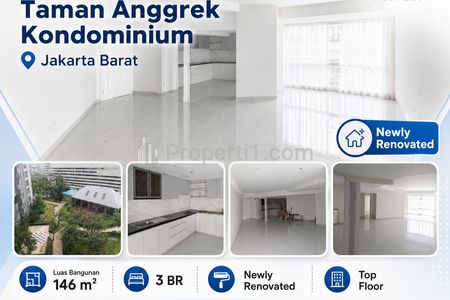 Jual Cepat Apartemen Taman Anggrek Condominium 3+1 BR Semi Furnish Harga Murah