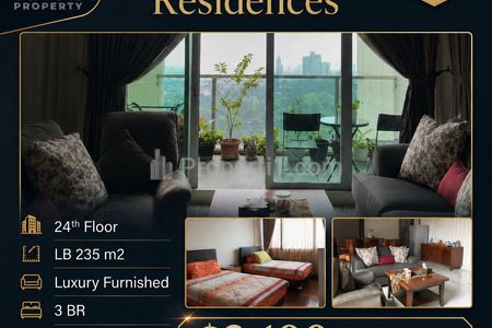 For Rent Apartment Senayan City Residence Exclusive 235 m² Type 3 BR Fully Furnished – Luxury Living In The Heart of Jakarta