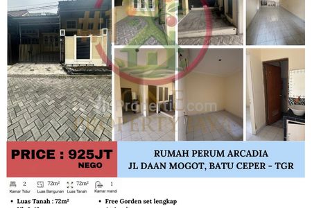 Dijual Rumah Perum Arcadia, Batu Ceper - Tangerang