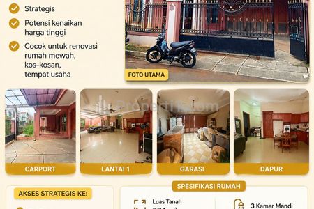 Dijual Rumah Second 2 Lantai Tanah Luas di Gedong, Pasar Rebo, Jakarta Timur