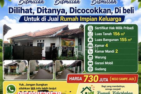 Dijual Rumah Bagus Bonus Toko Strategis di Pancoran Mas Depok