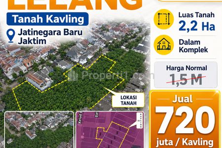 Dipasarkan Kavling Tanah Siap Bangun di Perumahan Jatinegara Baru, Cakung, Jakarta Timur (Aset Lelang)