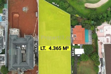 Jual Tanah HGB Kavling Luas 4365m2 di Bukit Golf, View Lapangan Golf, Pondok Indah, Kebayoran Lama, Jakarta Selatan