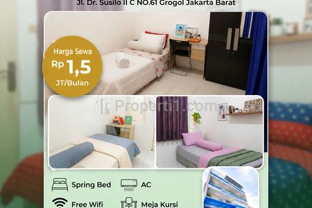 Sewa Kost Classic Room Grogol – Free Laundry, Cuma Jalan Kaki ke Trisakti, Grogol, Jakarta Barat
