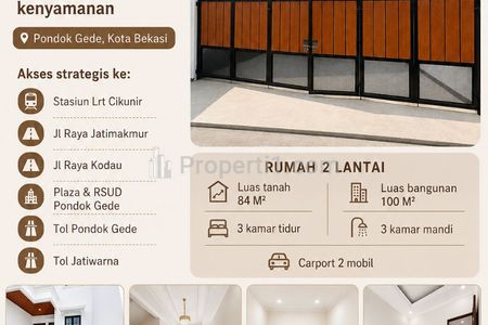 Dijual Rumah American Classic Strategis Dekat Tol Pondok Gede, Kota Bekasi
