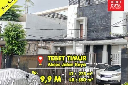 Dijual Kost Tebet Timur Jakarta Selatan, Zona Komersial Strategis Jalan Raya (BU)