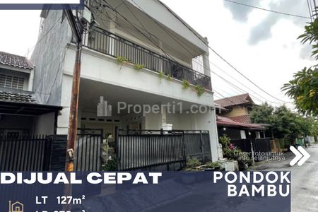 Dijual Rumah Dalam Perumahan Lingkungan Nyaman Tenang di Pondok Bambu Jakarta Timur