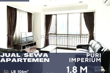 Dijual Apartemen Puri Imperium 3BR Full Furnish